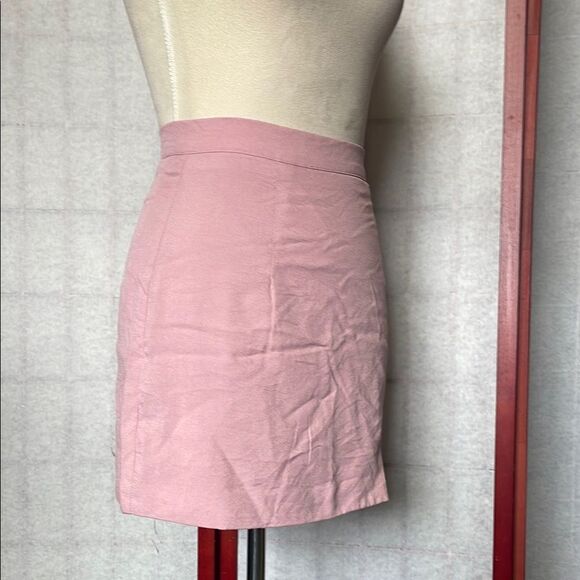Princess Polly Rose Pink Linen Mini Skirt w/Slit (Size: 2) - Picture 9 of 12